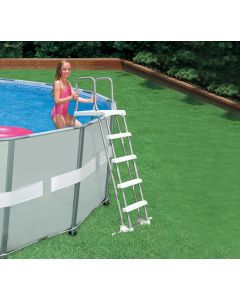 Sicherheitsleiter mit Plattform für Pools von 122 bis 132 cm 