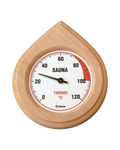Sauna-Thermometer, Holz Tropfenform